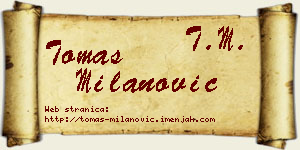 Tomas Milanović vizit kartica